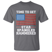 Funny Time To Get Star Spangled Hammered T Shirt 4th of July Drinking Beer Pong Red Cup American Flag - Wonder Print Shop