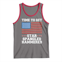 Funny Time To Get Star Spangled Hammered Tank Top 4th of July Drinking Beer Pong Red Cup American Flag - Wonder Print Shop