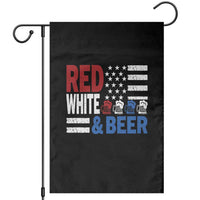 Funny American Drinking Garden Flag Red White And Beer 4th Of July USA Flag - Wonder Print Shop