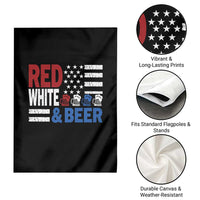 Funny American Drinking Garden Flag Red White And Beer 4th Of July USA Flag - Wonder Print Shop