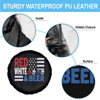 Funny American Drinking Spare Tire Cover Red White And Beer 4th Of July USA Flag - Wonder Print Shop
