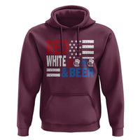 Funny American Drinking Hoodie Red White And Beer 4th Of July USA Flag - Wonder Print Shop