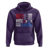 Funny American Drinking Hoodie Red White And Beer 4th Of July USA Flag - Wonder Print Shop