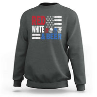 Funny American Drinking Sweatshirt Red White And Beer 4th Of July USA Flag - Wonder Print Shop