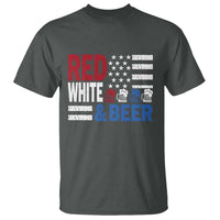 Funny American Drinking T Shirt Red White And Beer 4th Of July USA Flag - Wonder Print Shop