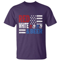 Funny American Drinking T Shirt Red White And Beer 4th Of July USA Flag - Wonder Print Shop