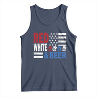 Funny American Drinking Tank Top Red White And Beer 4th Of July USA Flag - Wonder Print Shop