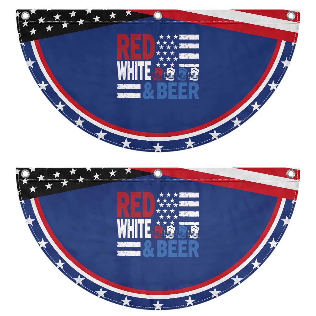Funny American Drinking Patriotic Fan Flag Red White And Beer 4th Of July USA Flag