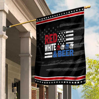 Funny American Drinking Garden Flag Red White And Beer 4th Of July USA Flag
