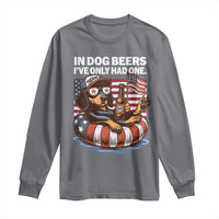 Funny In Dog Beers I've Only Had One Long Sleeve Shirt 4th Of July Drinking Dachshund Beer American Flag - Wonder Print Shop