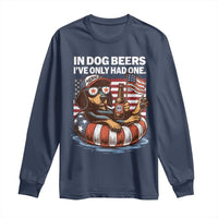 Funny In Dog Beers I've Only Had One Long Sleeve Shirt 4th Of July Drinking Dachshund Beer American Flag - Wonder Print Shop