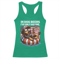 Funny In Dog Beers I've Only Had One Racerback Tank Top 4th Of July Drinking Dachshund Beer American Flag - Wonder Print Shop