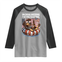 Funny In Dog Beers I've Only Had One Raglan Shirt 4th Of July Drinking Dachshund Beer American Flag - Wonder Print Shop