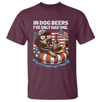 Funny In Dog Beers I've Only Had One T Shirt 4th Of July Drinking Dachshund Beer American Flag - Wonder Print Shop