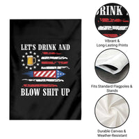 Funny American Drinking Garden Flag Let's Drink And Blow Shit Up 4th Of July Beer Rocket - Wonder Print Shop