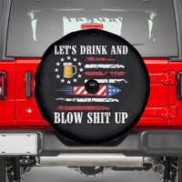 Funny American Drinking Spare Tire Cover Let's Drink And Blow Shit Up 4th Of July Beer Rocket - Wonder Print Shop