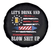 Funny American Drinking Spare Tire Cover Let's Drink And Blow Shit Up 4th Of July Beer Rocket - Wonder Print Shop