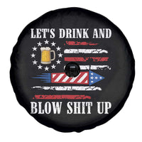 Funny American Drinking Spare Tire Cover Let's Drink And Blow Shit Up 4th Of July Beer Rocket - Wonder Print Shop