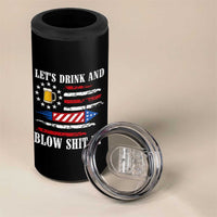Funny American Drinking 4 in 1 Can Cooler Tumbler Let's Drink And Blow Shit Up 4th Of July Beer Rocket - Wonder Print Shop