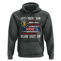 Funny American Drinking Hoodie Let's Drink And Blow Shit Up 4th Of July Beer Rocket - Wonder Print Shop