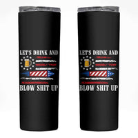 Funny American Drinking Skinny Tumbler Let's Drink And Blow Shit Up 4th Of July Beer Rocket - Wonder Print Shop