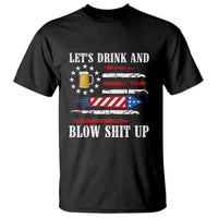 Funny American Drinking T Shirt Let's Drink And Blow Shit Up 4th Of July Beer Rocket - Wonder Print Shop