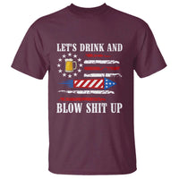 Funny American Drinking T Shirt Let's Drink And Blow Shit Up 4th Of July Beer Rocket - Wonder Print Shop