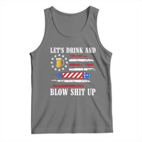 Funny American Drinking Tank Top Let's Drink And Blow Shit Up 4th Of July Beer Rocket - Wonder Print Shop