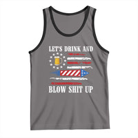 Funny American Drinking Tank Top Let's Drink And Blow Shit Up 4th Of July Beer Rocket - Wonder Print Shop