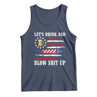 Funny American Drinking Tank Top Let's Drink And Blow Shit Up 4th Of July Beer Rocket - Wonder Print Shop