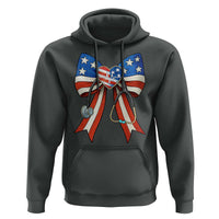 Funny 4th Of July Nurse American Flag Coquette Bow Hoodie - Wonder Print Shop