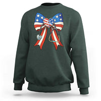 Funny 4th Of July Nurse American Flag Coquette Bow Sweatshirt - Wonder Print Shop