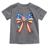 Funny 4th Of July Nurse American Flag Coquette Bow Toddler T Shirt - Wonder Print Shop