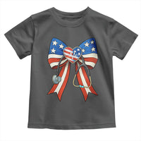 Funny 4th Of July Nurse American Flag Coquette Bow Toddler T Shirt - Wonder Print Shop