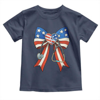 Funny 4th Of July Nurse American Flag Coquette Bow Toddler T Shirt - Wonder Print Shop