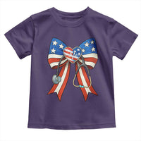 Funny 4th Of July Nurse American Flag Coquette Bow Toddler T Shirt - Wonder Print Shop
