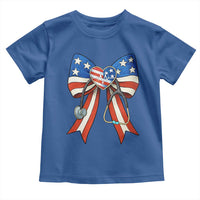 Funny 4th Of July Nurse American Flag Coquette Bow Toddler T Shirt - Wonder Print Shop