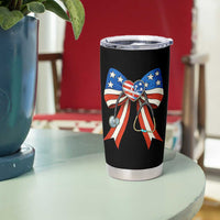 Funny 4th Of July Nurse American Flag Coquette Bow Tumbler Cup - Wonder Print Shop