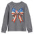 Funny 4th Of July Nurse American Flag Coquette Bow Youth Sweatshirt - Wonder Print Shop
