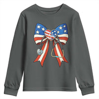 Funny 4th Of July Nurse American Flag Coquette Bow Youth Sweatshirt - Wonder Print Shop