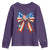 Funny 4th Of July Nurse American Flag Coquette Bow Youth Sweatshirt - Wonder Print Shop