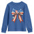 Funny 4th Of July Nurse American Flag Coquette Bow Youth Sweatshirt - Wonder Print Shop