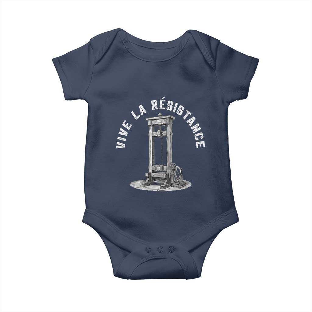 Funny Vive La Resistance Baby Onesie Femme Feminist Vintage Guillotine - Wonder Print Shop
