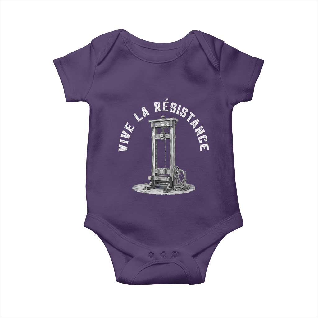 Funny Vive La Resistance Baby Onesie Femme Feminist Vintage Guillotine - Wonder Print Shop