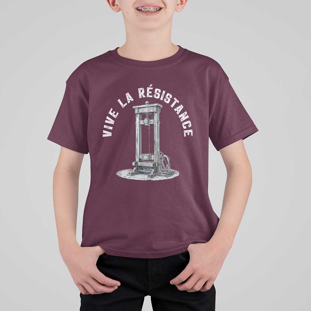 Funny Vive La Resistance T Shirt For Kid Femme Feminist Vintage Guillotine - Wonder Print Shop