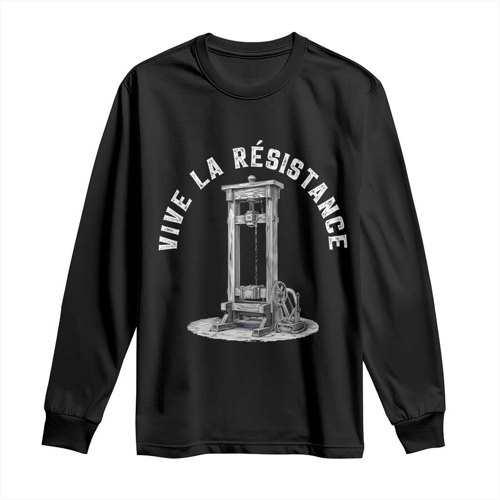 Funny Vive La Resistance Long Sleeve Shirt Femme Feminist Vintage Guillotine - Wonder Print Shop