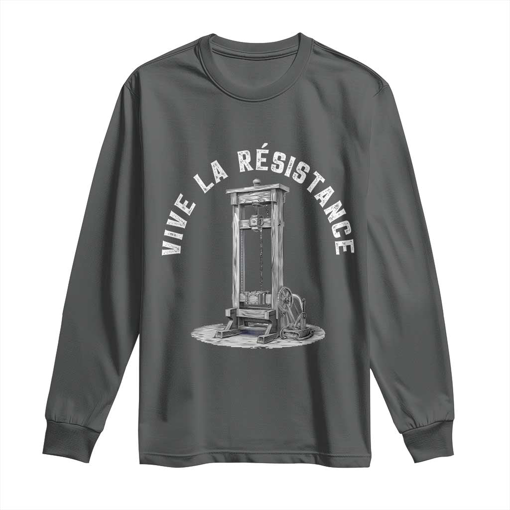 Funny Vive La Resistance Long Sleeve Shirt Femme Feminist Vintage Guillotine - Wonder Print Shop