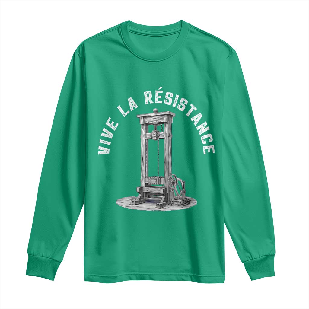 Funny Vive La Resistance Long Sleeve Shirt Femme Feminist Vintage Guillotine - Wonder Print Shop