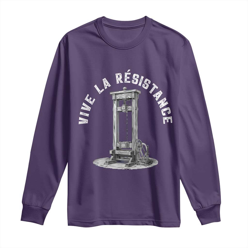 Funny Vive La Resistance Long Sleeve Shirt Femme Feminist Vintage Guillotine - Wonder Print Shop