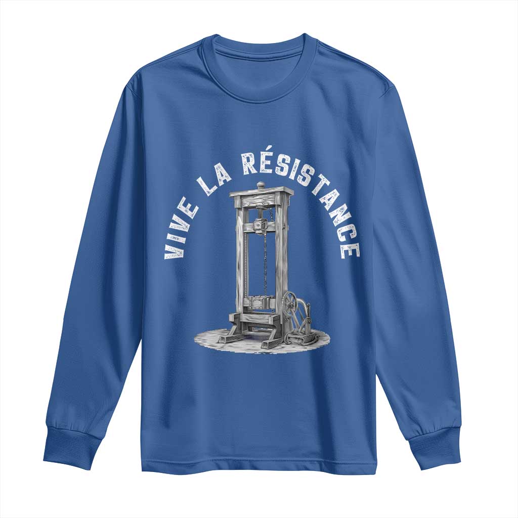Funny Vive La Resistance Long Sleeve Shirt Femme Feminist Vintage Guillotine - Wonder Print Shop